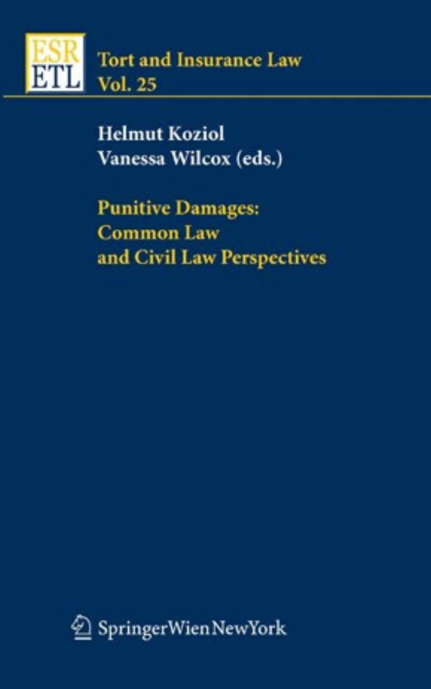 Punitive Damages By Helmut Koziol