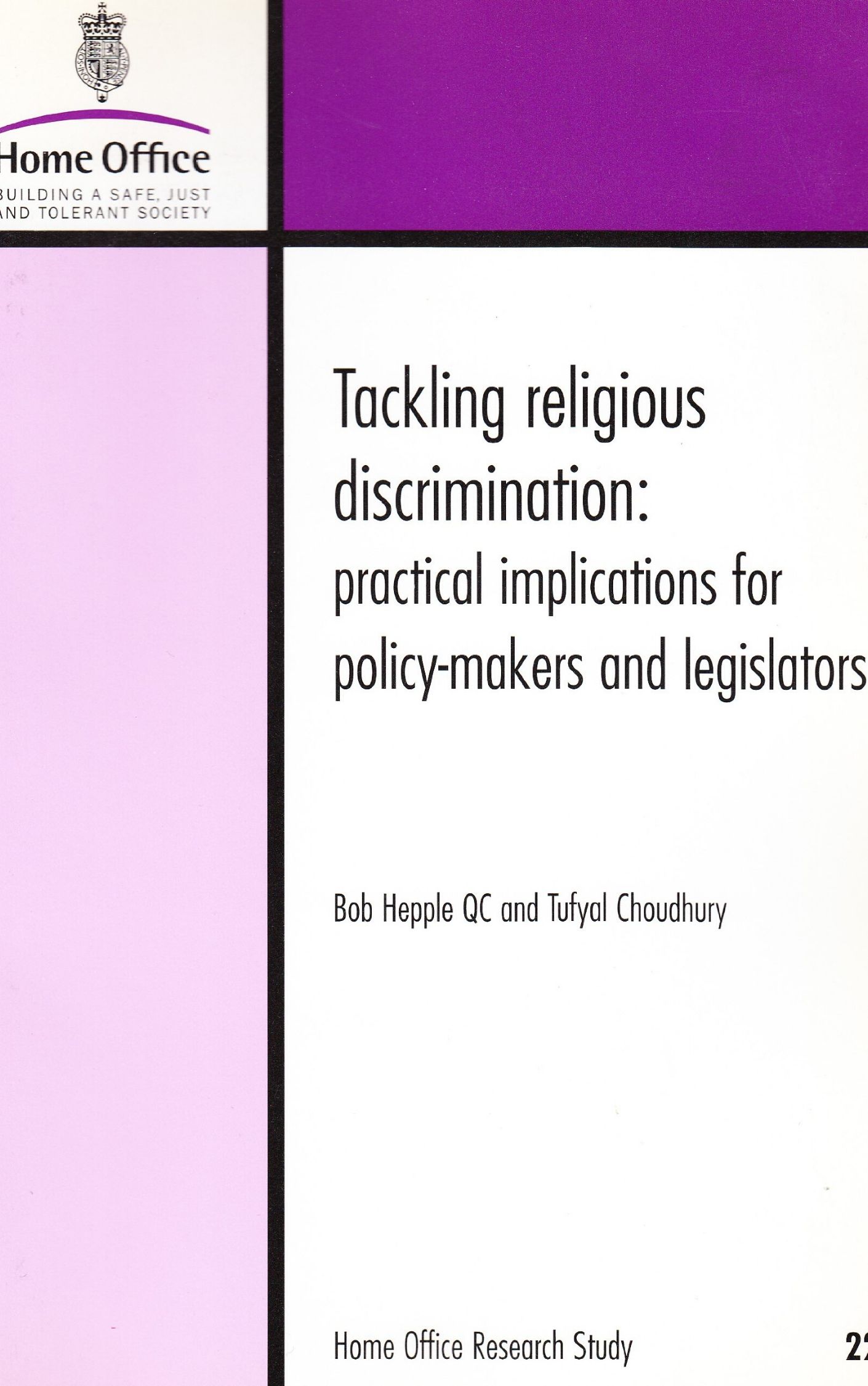 Home Office Research Study 221 Tackling religious discrimination